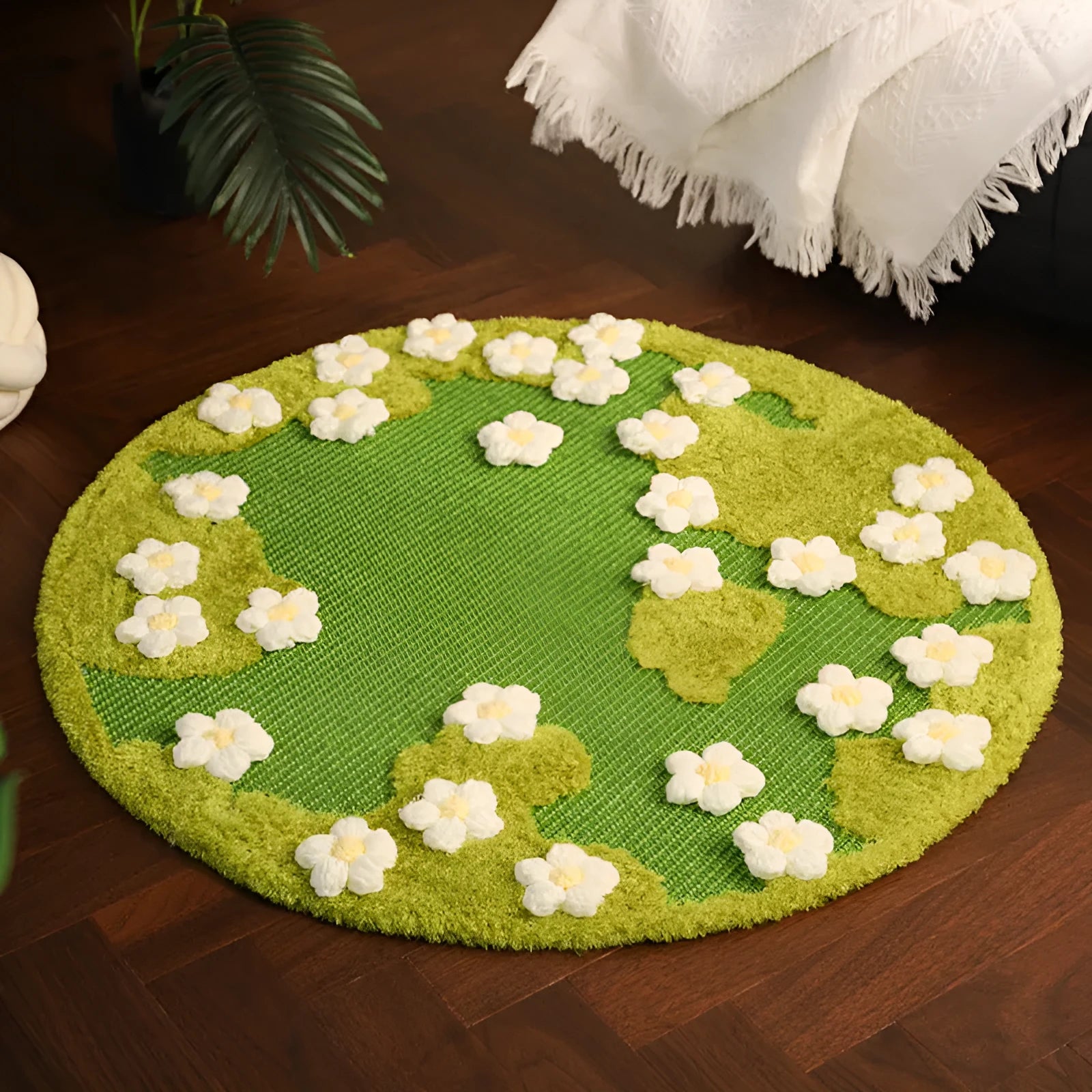 Flower sisal mat cat scratching pad 80cm diameter non-chip wear-resistant pet carpet