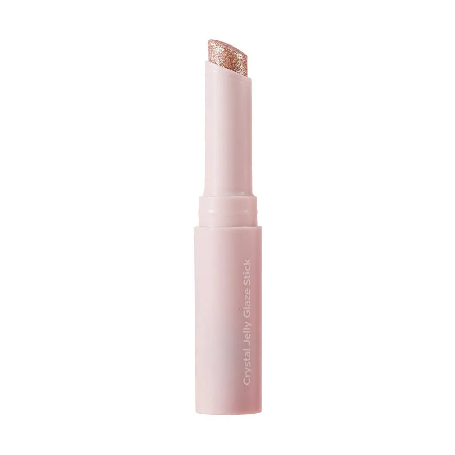 Jelly eye shadow stick with pearlescent glitter finish, thin stick format, six shades 01 to 06