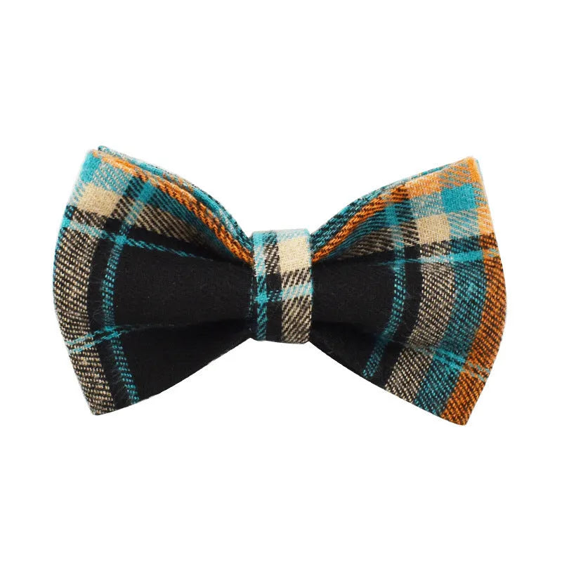 Green retro dog collar and leash set with matching vest and bow accessory