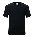 Cotton slim fit t-shirt in black or white with round neck and short sleeves