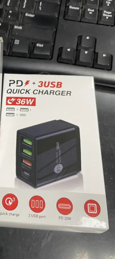 20W PD fast charging head with multiple USB ports in a choice of six colours including British Black and European White.