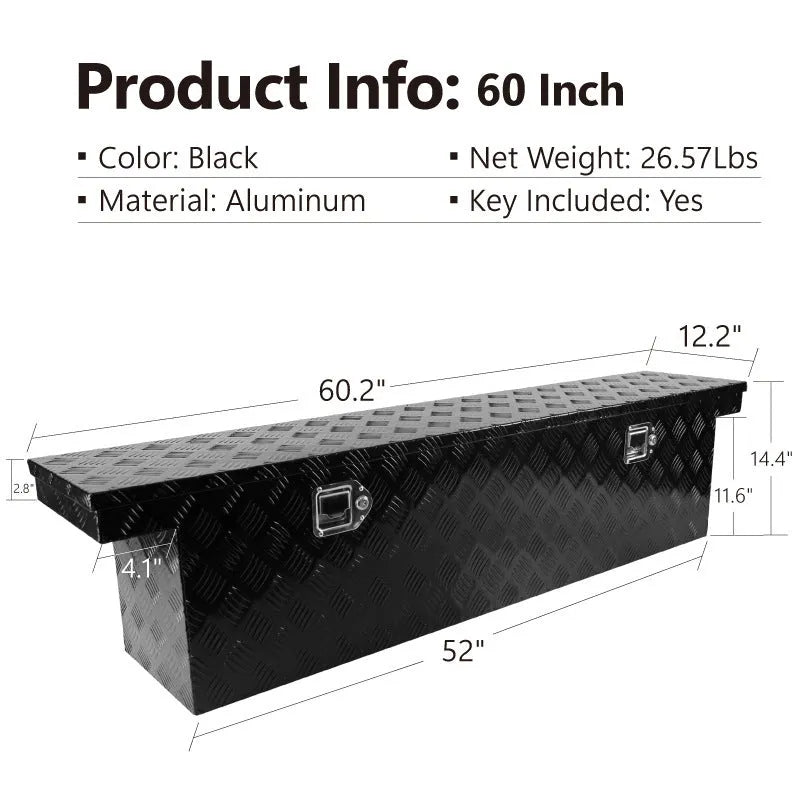 Black 26-inch aluminium alloy T casting toolbox for professional tool storage.