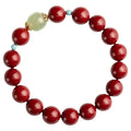 Cinnabar Hetian Jade bracelet with geometric elliptical beads in purple gold sand colour