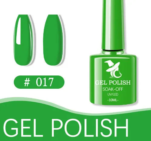 48 colour UV phototherapy plastic gel nail polish set with 7ml bottles in various finishes including glitter and nude shades