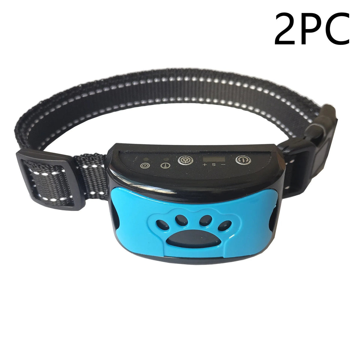Waterproof remote dog training collar with shock vibration sound modes, rechargeable, adjustable nylon strap, yellow blue purple black orange