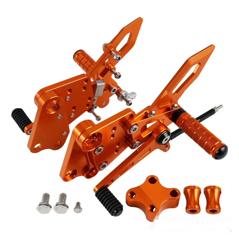 KTM DUKE rear shift pedal support assembly kit in black and orange colours