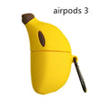 Yellow banana silicone protective case for AirPods Pro wireless headphones