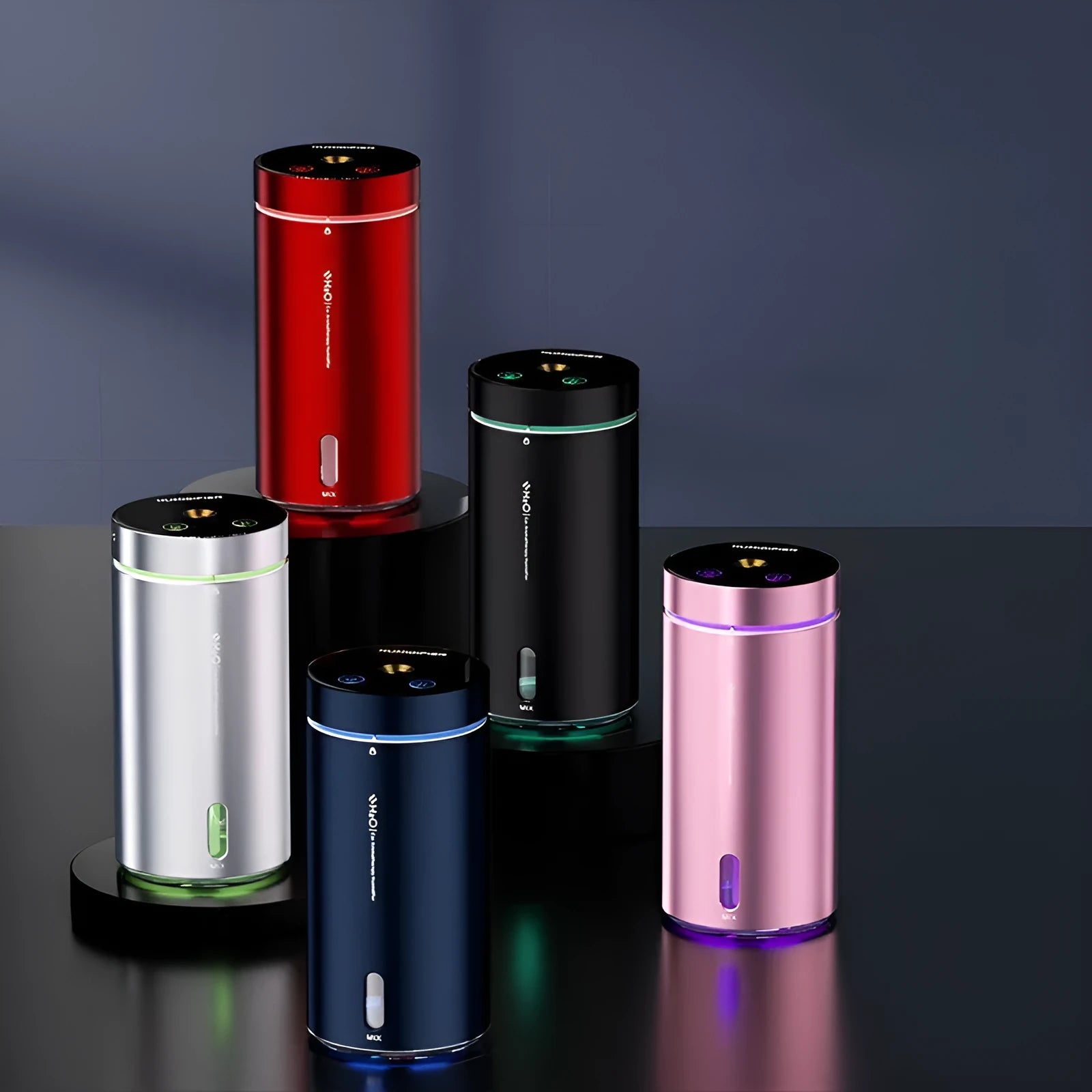 Square metal intelligent vehicle mounted humidifier with large 2.6-4.0 litre tank in black colour