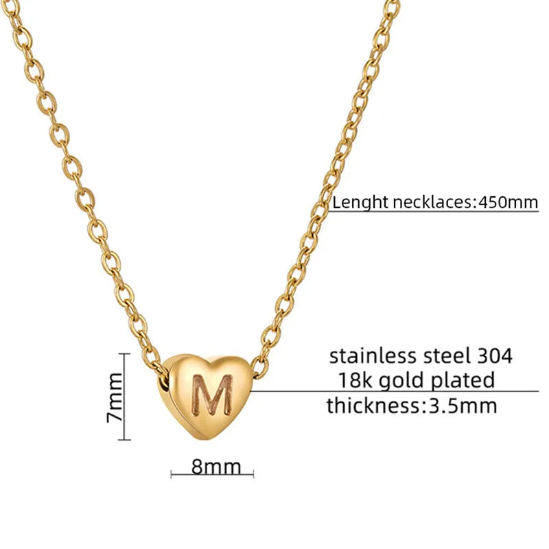 Love letter necklace stainless steel heart-shaped pendant clavicle chain 450mm women