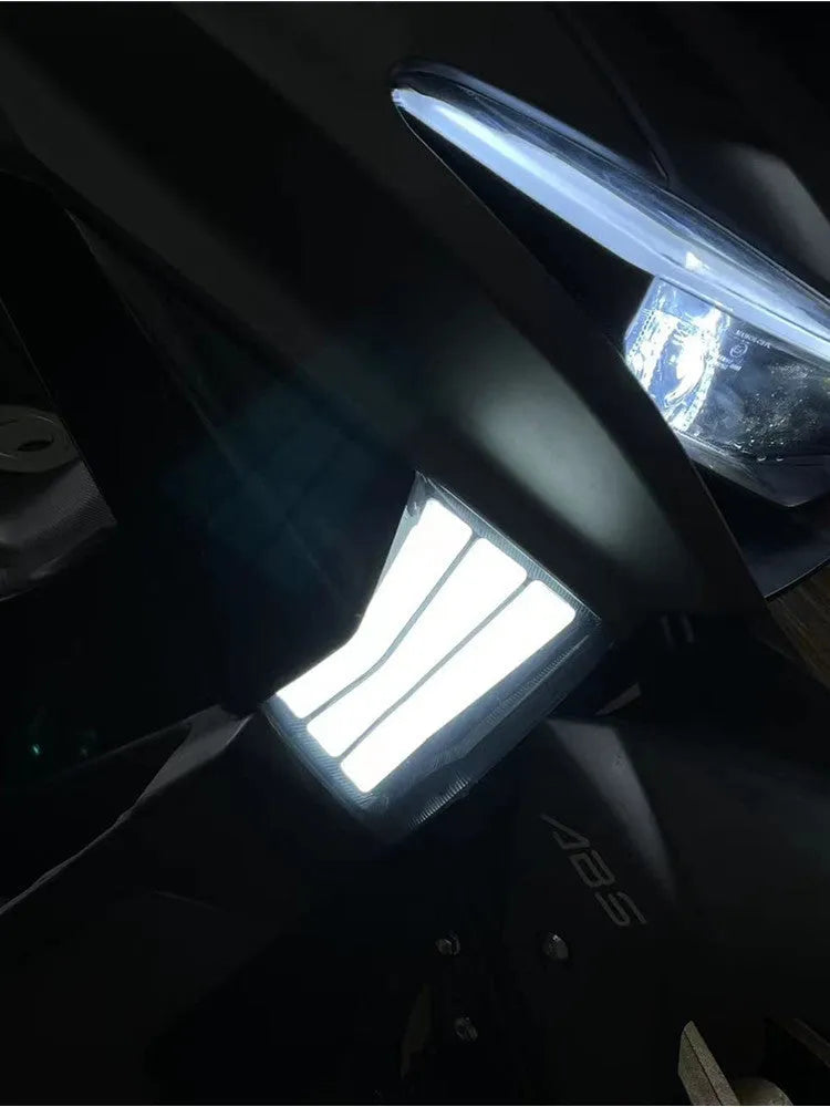 Yellow LED cornering lamp pair for Tianying ts150 motorcycle models from 2020 to 2022.