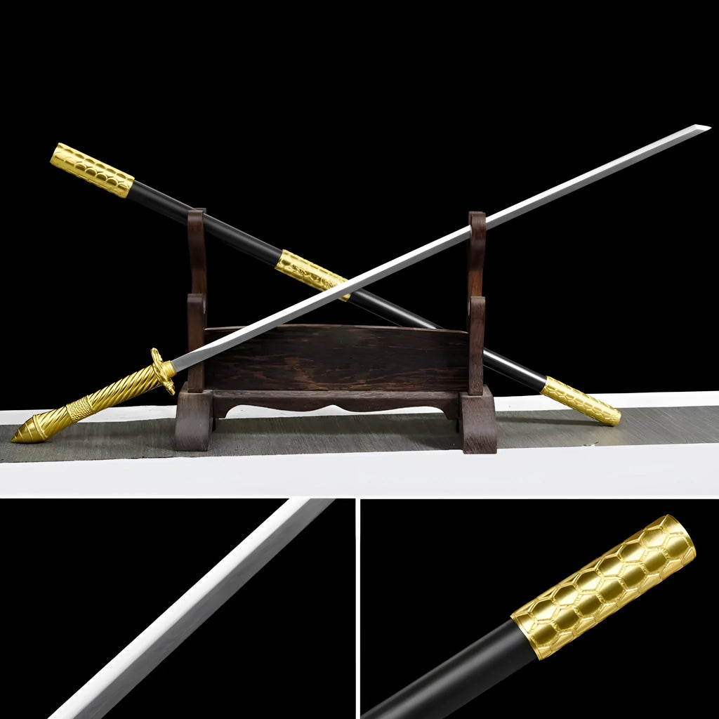Ancient-style Han-Sword unsharpened manganese steel blade 95cm overall length with zinc alloy fittings