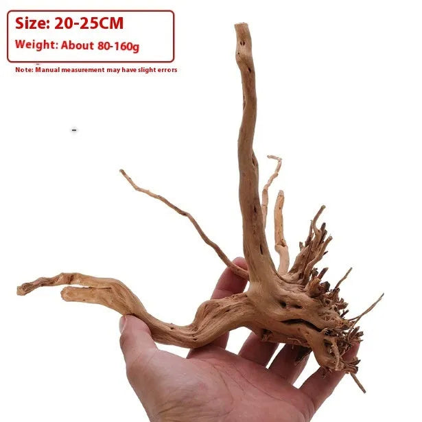 Xiaoqi root natural wood aquarium decoration ornament for fish tank scenery on a white background.