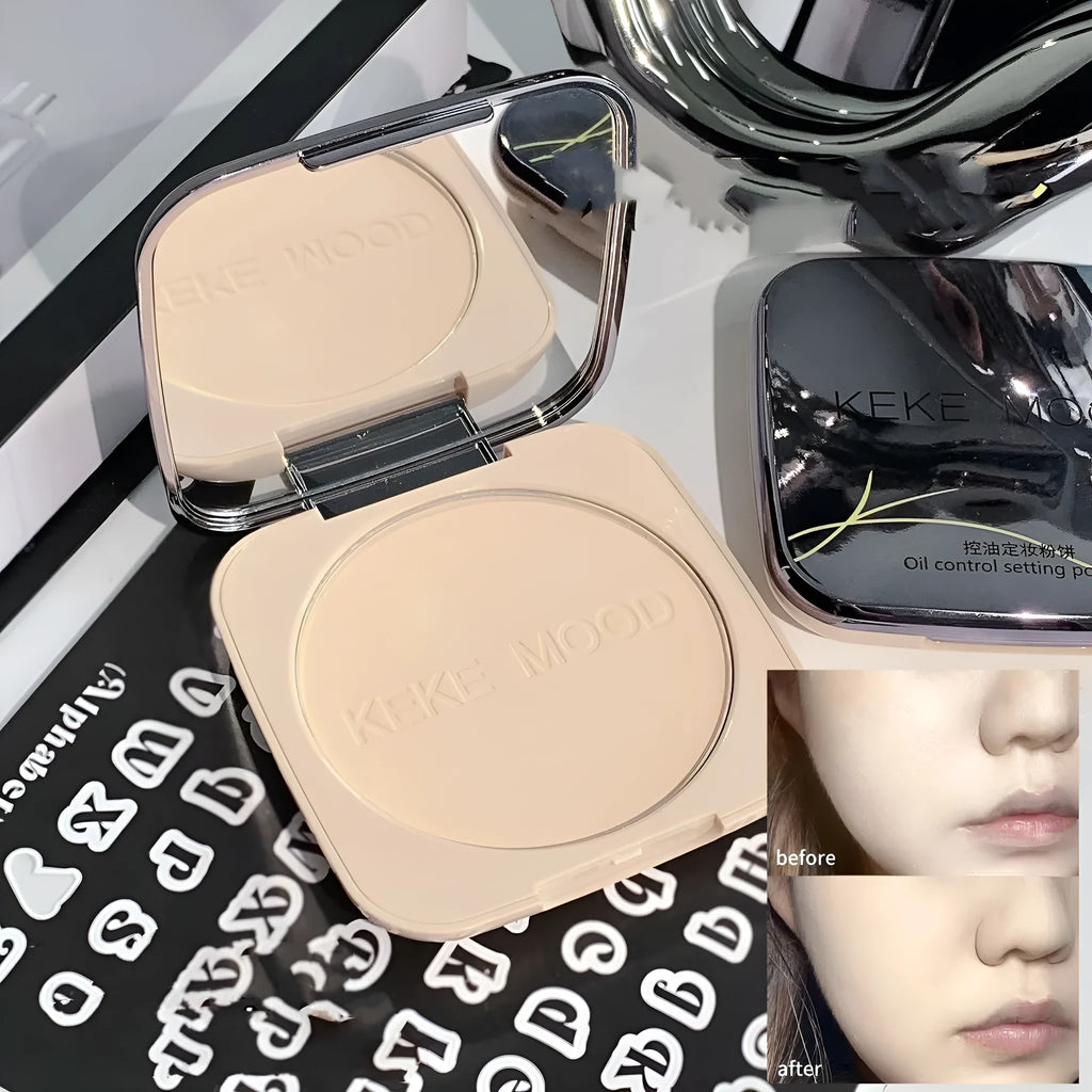 15g pressed powder compact for oil control and brightening, shown in natural colour shade.