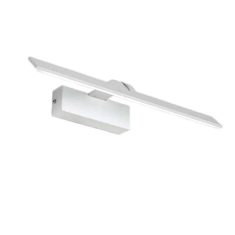 White 520mm long LED bathroom mirror light bar mounted above a mirror, showing three light colour options.