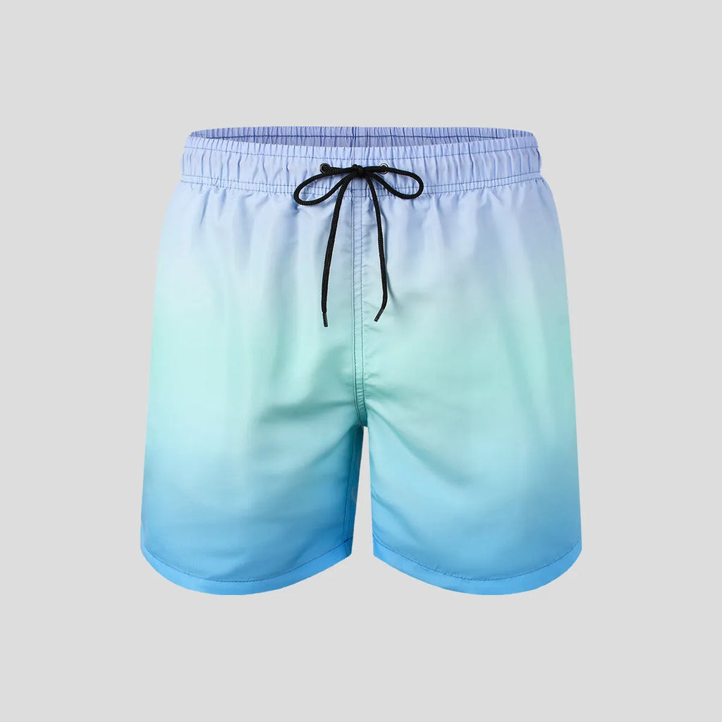 Men's gradient colour 3D digital print mesh sports shorts in athletic style