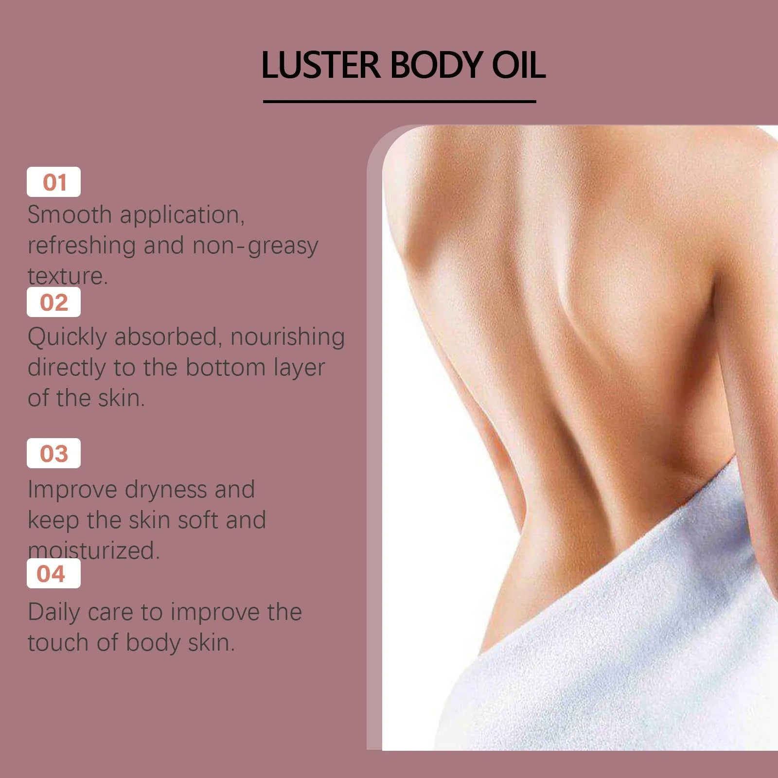 100ml bottle of Gloss Care Body Massage Oil with sweet almond and jojoba oils