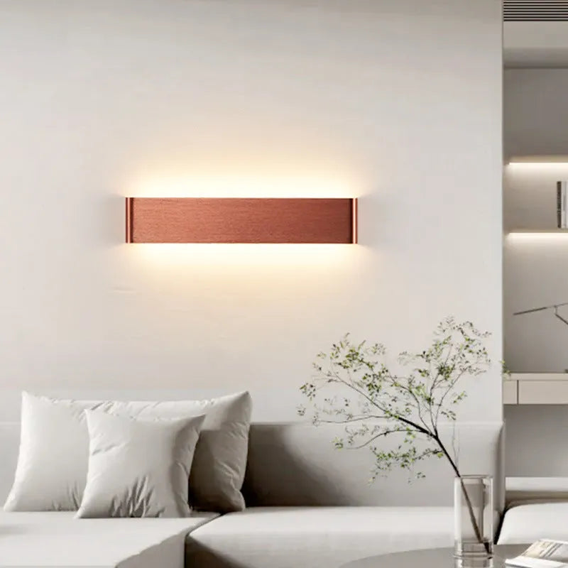 16cm Nordic modern minimalist wall lamp in champagne gold with wall switch control for bedside use