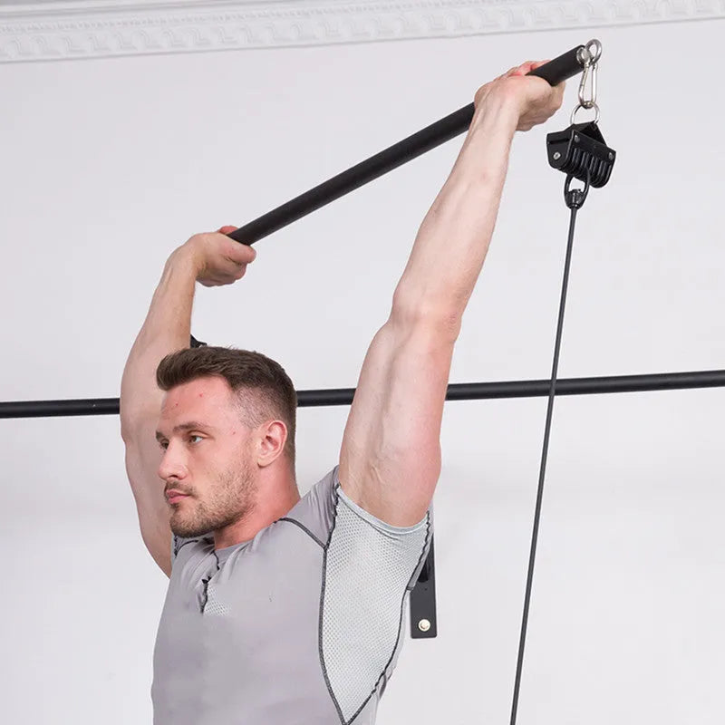 Pilates stick with central bearing ring for resistance bands, EVA sponge grip, 980mm or 1000mm length options