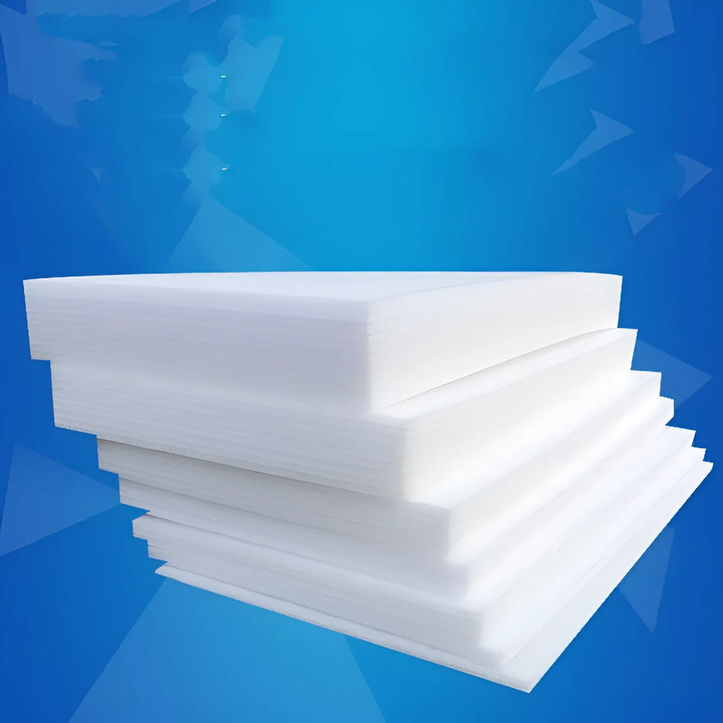 White high-density EPE pearl cotton foam board measuring 2 metres by 1 metre with 10mm thickness