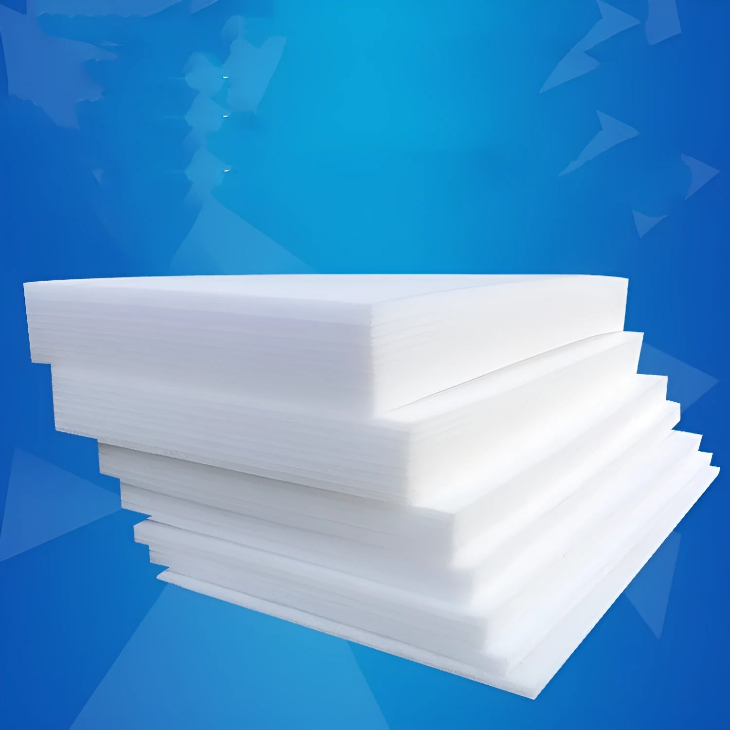 White high-density EPE pearl cotton foam board measuring 2 metres by 1 metre with 10mm thickness