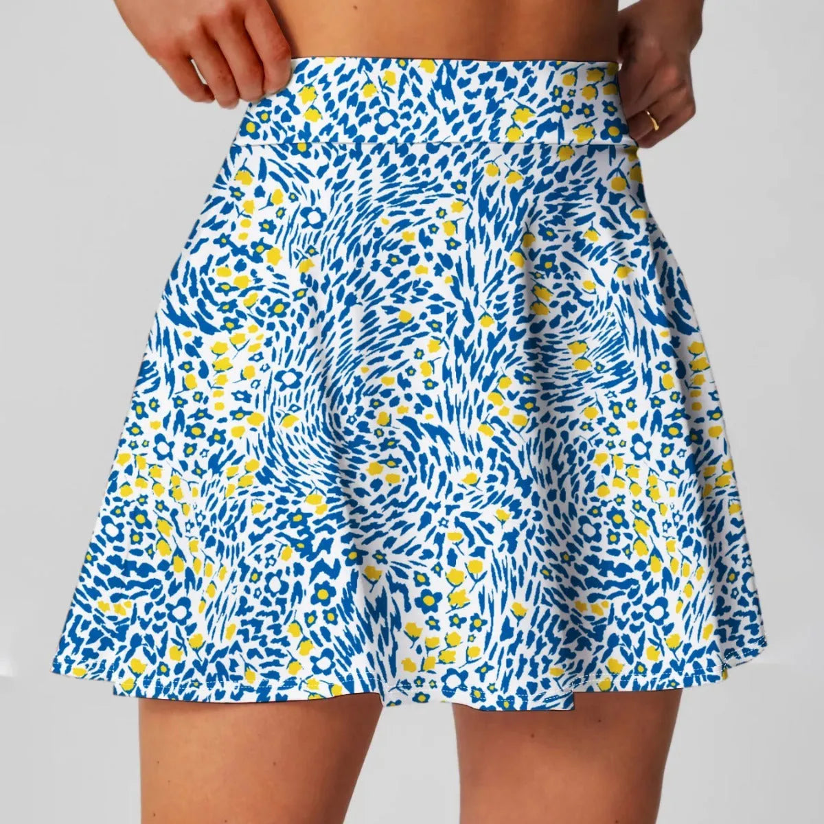Women's high waist half-length sports skirt for golf tennis badminton in blue