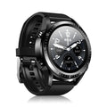 Black smart watch with blood pressure monitoring on a silicone wrist strap