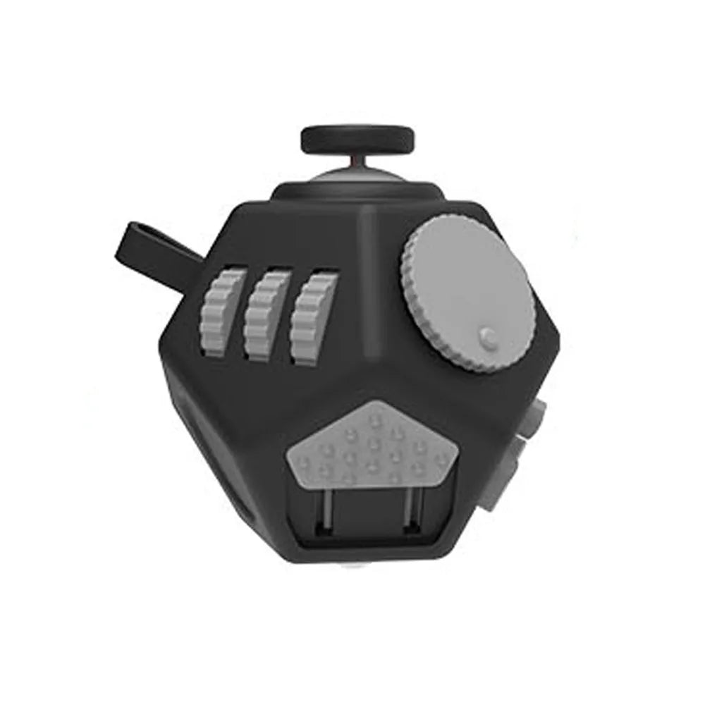 Plastic decompress squeezing toy dice in black for stress relief and focus training