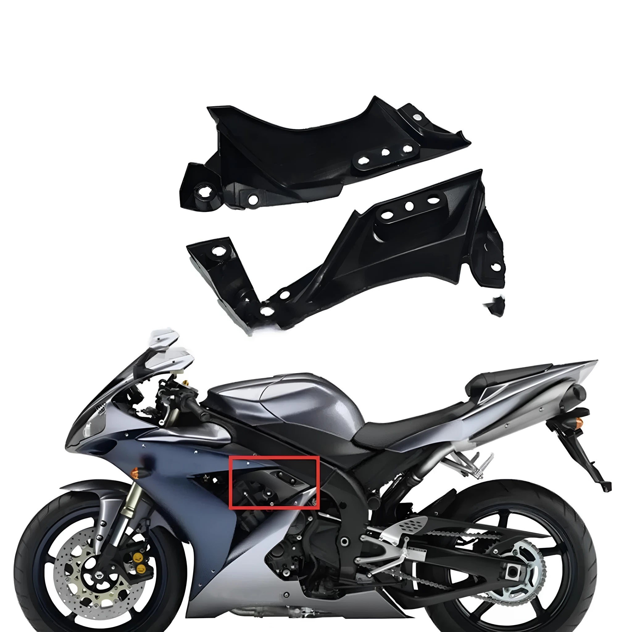 Yamaha R1 2004-2006 black ABS side frame panels left and right set