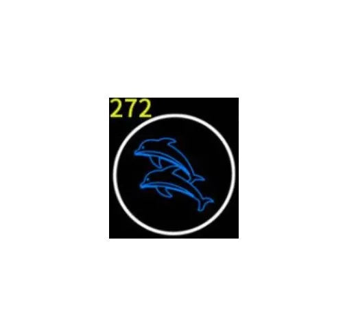 Car HD rechargeable wireless door welcome light with blue horse design mounted on vehicle door