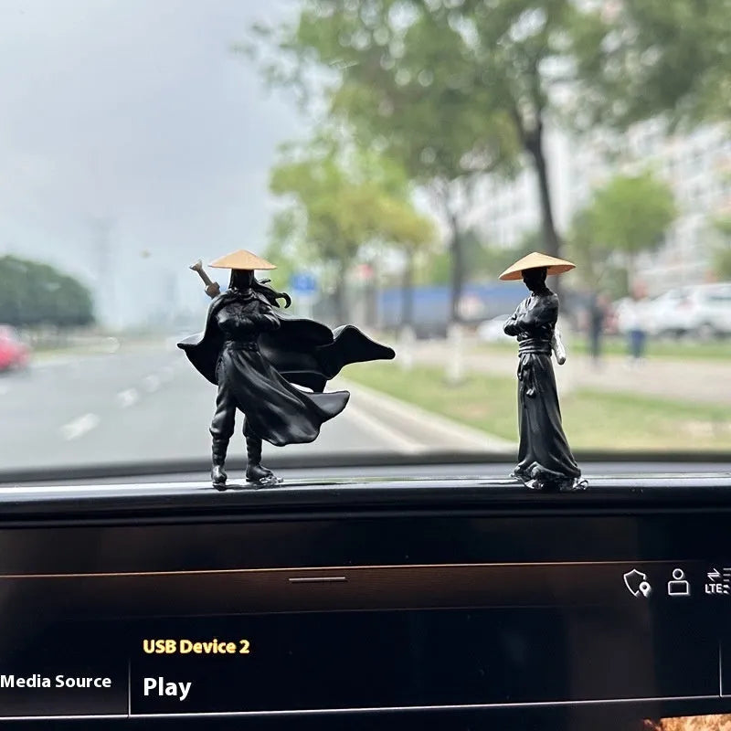 Ancient style PVC knight figure decoration 5cm retro car dashboard ornament