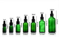 Glass fine oil bottle with glue head dropper and lid, 5ml to 100ml, amber UV-protecting for essential oils and cosmetics.