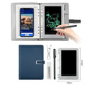 85-inch electronic writing pad with stitching design, smart pen, and USB cable in black, blue, or sky blue.