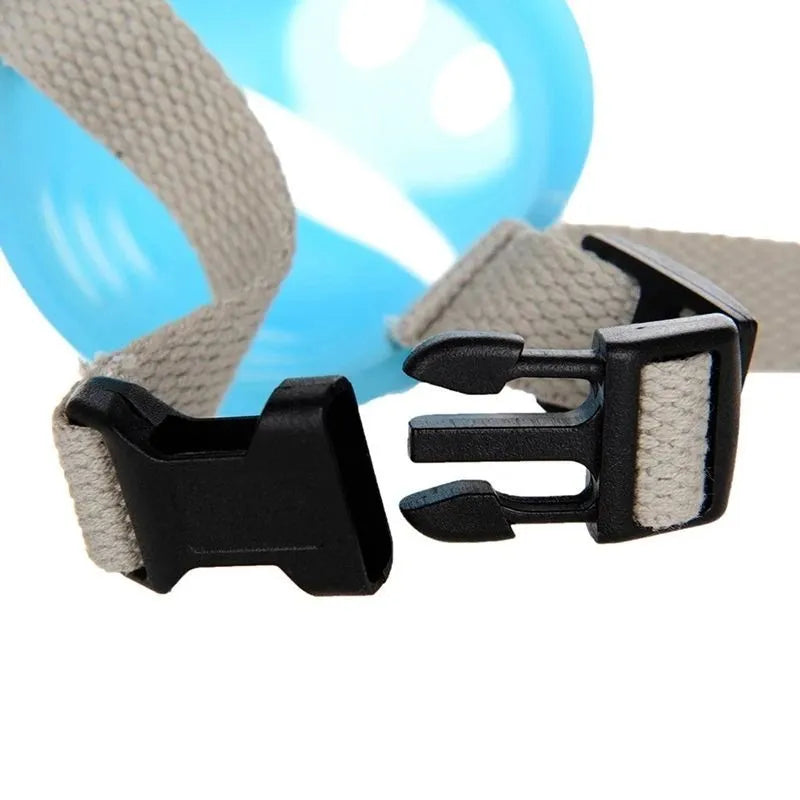 Silicone dog anti-bite mouth cover for long-mouthed pets in blue and green colours