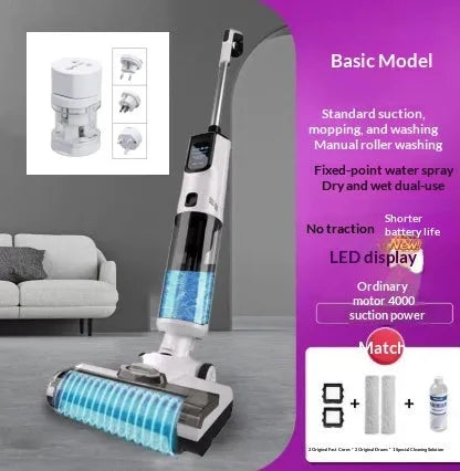 Three-in-one floor washing machine with mopping and suction basic style 890mL capacity