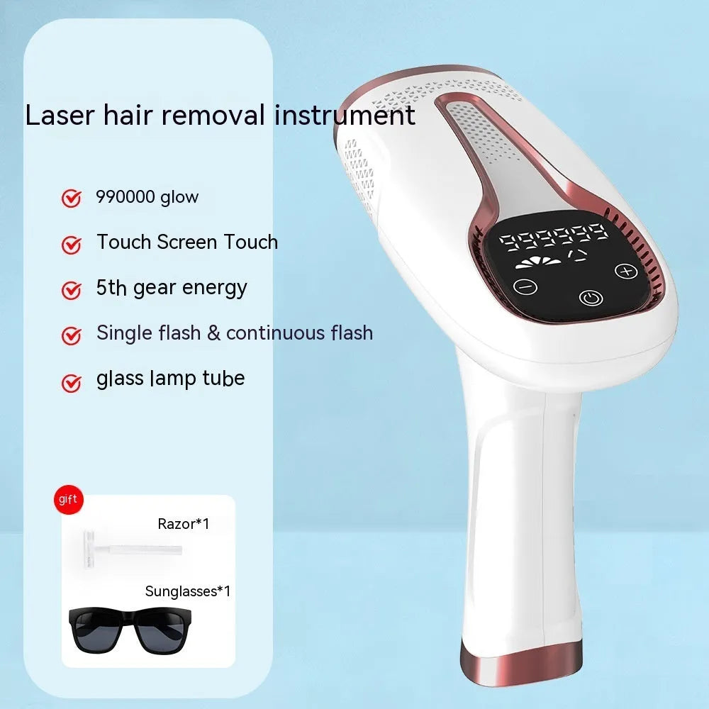 White household underarm hair removal instrument with freezing point technology and plug-in power supply