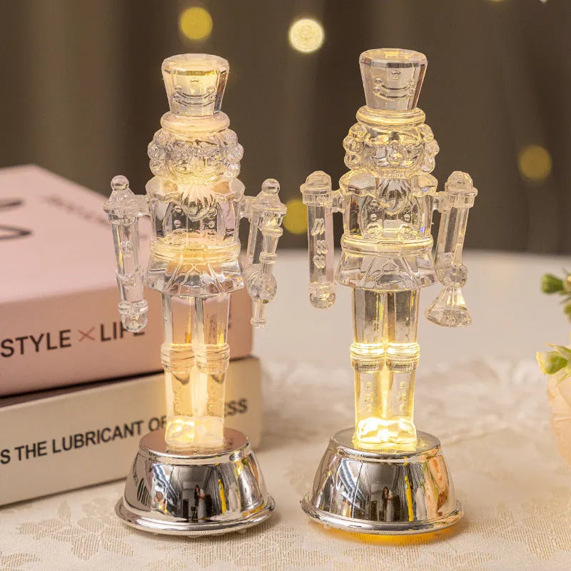 Transparent plastic walnut soldier nutcracker Christmas ornament figurine