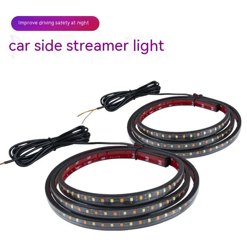 Yellow PVC FPC pedal streamer safety light lamp with long 60-inch side steering design.