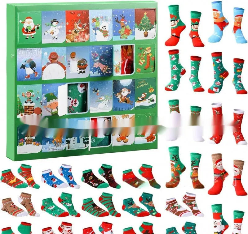 Cute mini Christmas sock resin figurine from a blind box, a festive decoration for holiday trees.