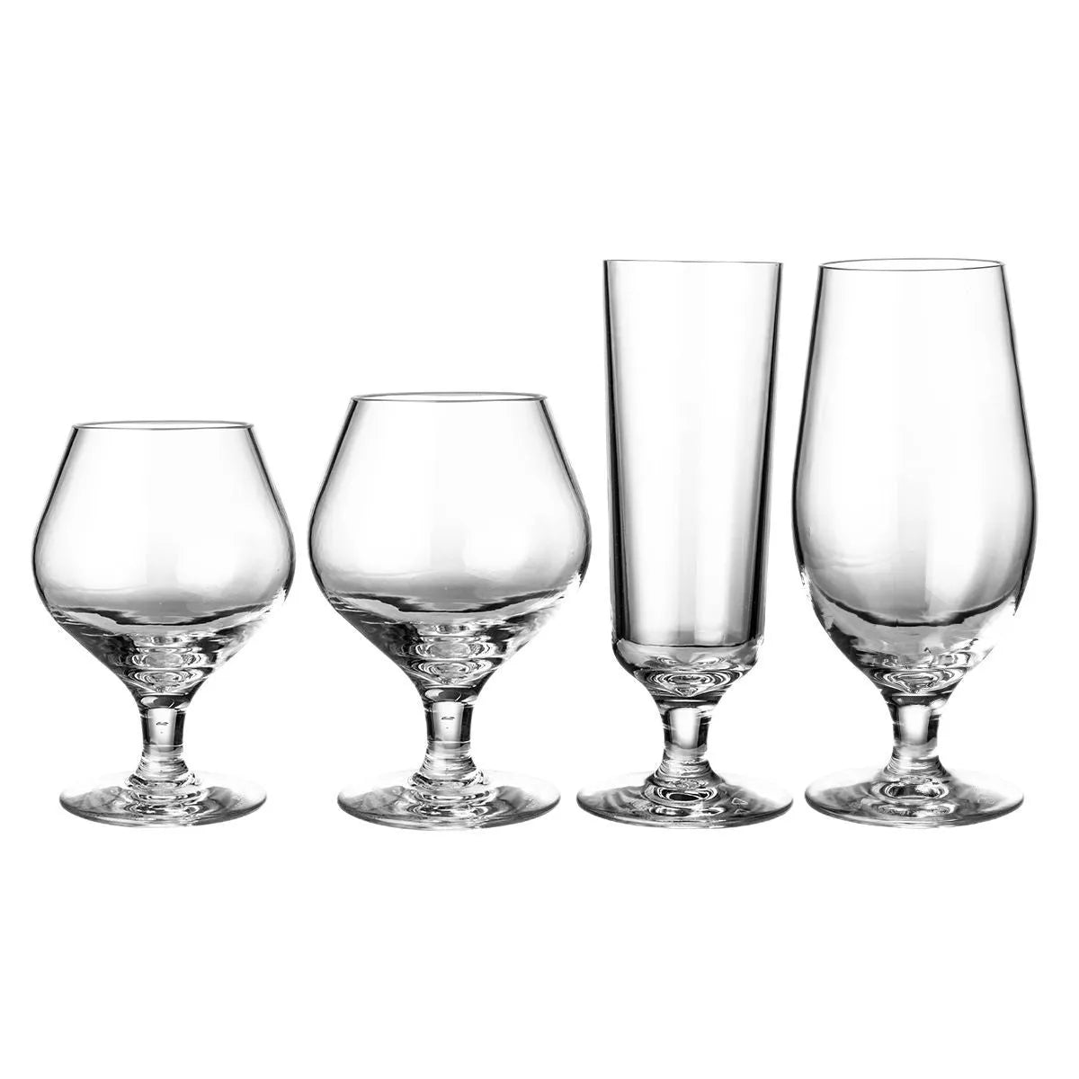 Clear plastic catering wine glass for parties, shown in 550ml and 300ml sizes.