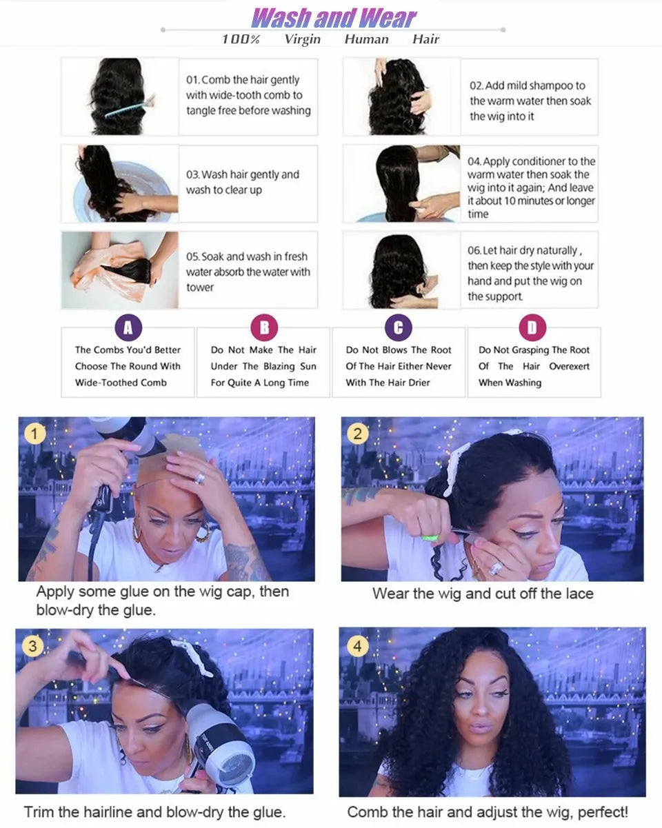 A woman wearing a long body wave human hair lace front wig with a natural hairline.