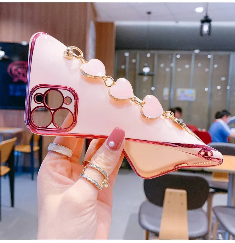 Samsung silicone phone case with matching bracelet in solid colour options