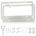 Stainless steel licence plate frame with acrylic diamond crystals in multiple colour options
