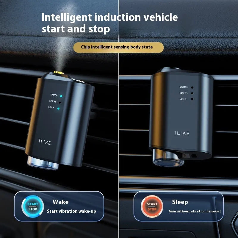 Sky blue smart car aromatherapy vent spray with plastic perfume holder, 5-10 ml car fragrance set