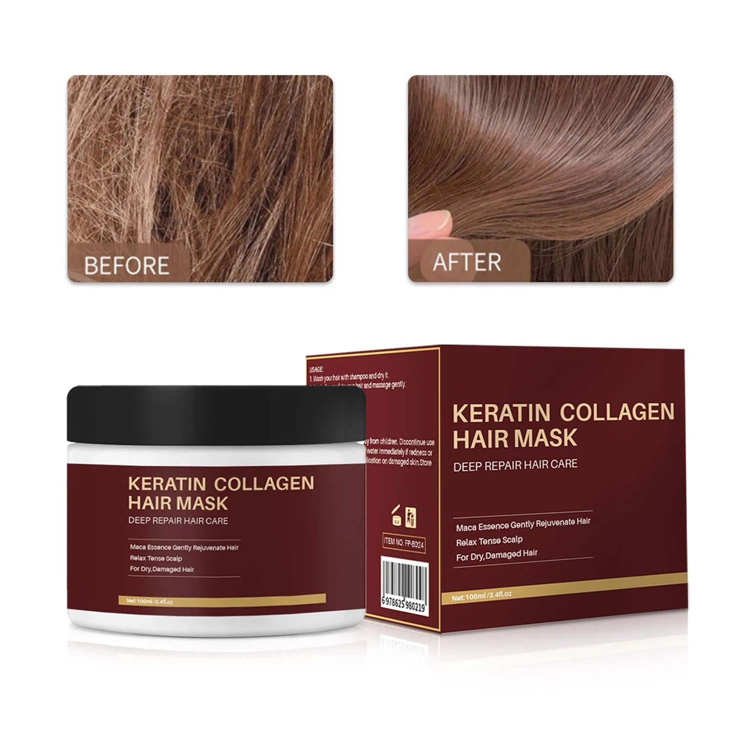 100ml collagen hair mask for moisturising and repairing treatment