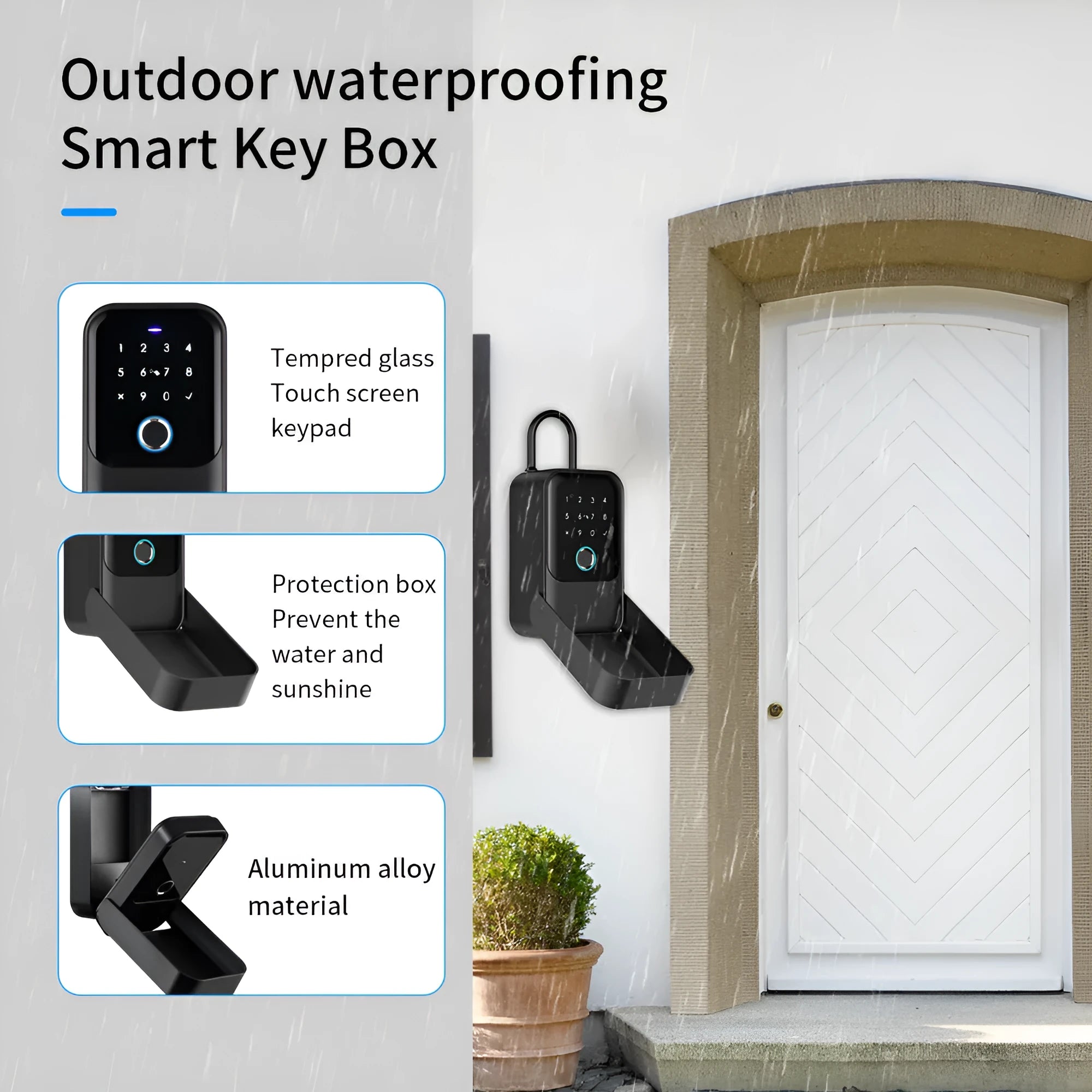 Smart key box K3BF model with fingerprint sensor and keypad for keyless entry