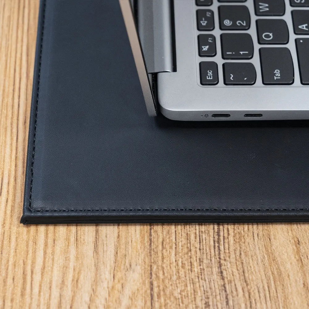 Durable heat-insulating anti-radiation mat for tablets in black, black gold, blue, and green colour options.
