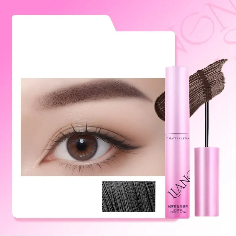 Velvet eyebrow cream in packaging showing four colour options: milk coffee, raw latte, coffee pink latte