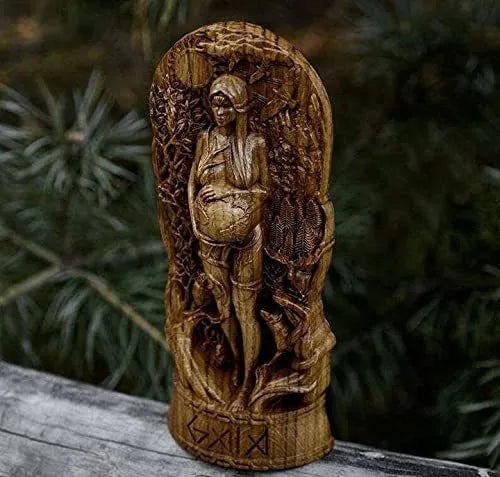 Hand-finished resin Greek goddess statue on a 9cm by 3cm base, showing detailed sculptural features.