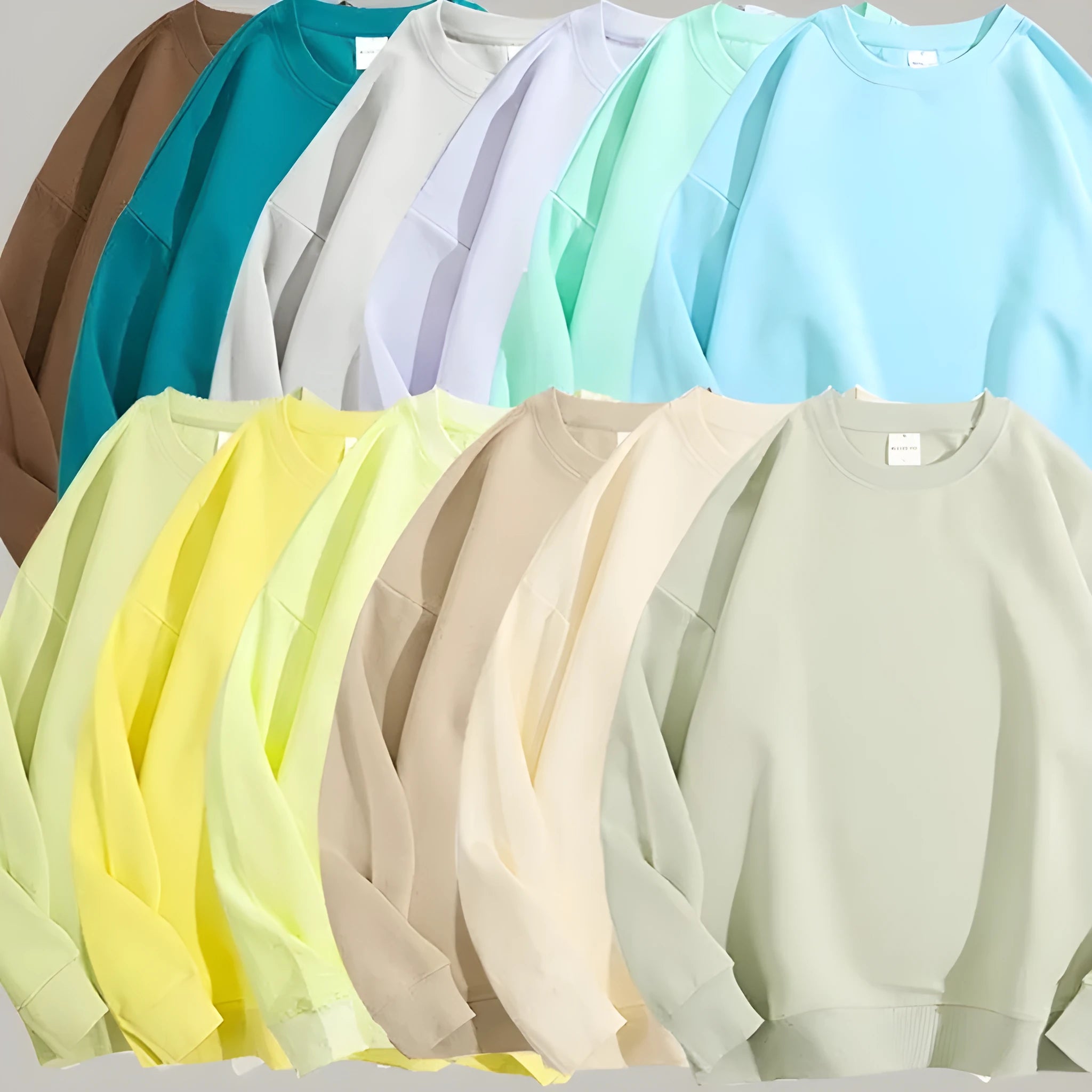 Cotton off-shoulder pullover sweater in loose fit with long sleeves
