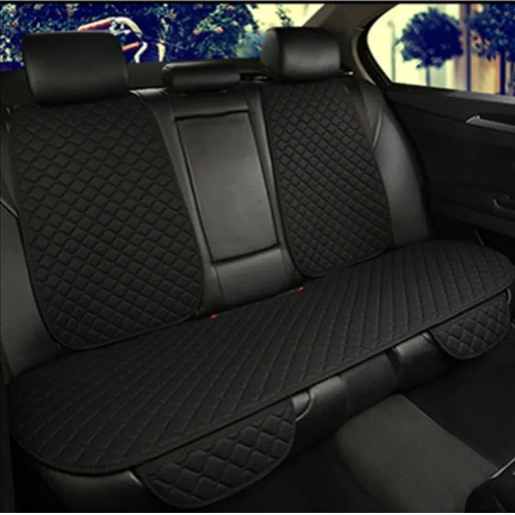 Universal linen car seat cushion with non-slip backing in multiple colour options for vehicle seat protection